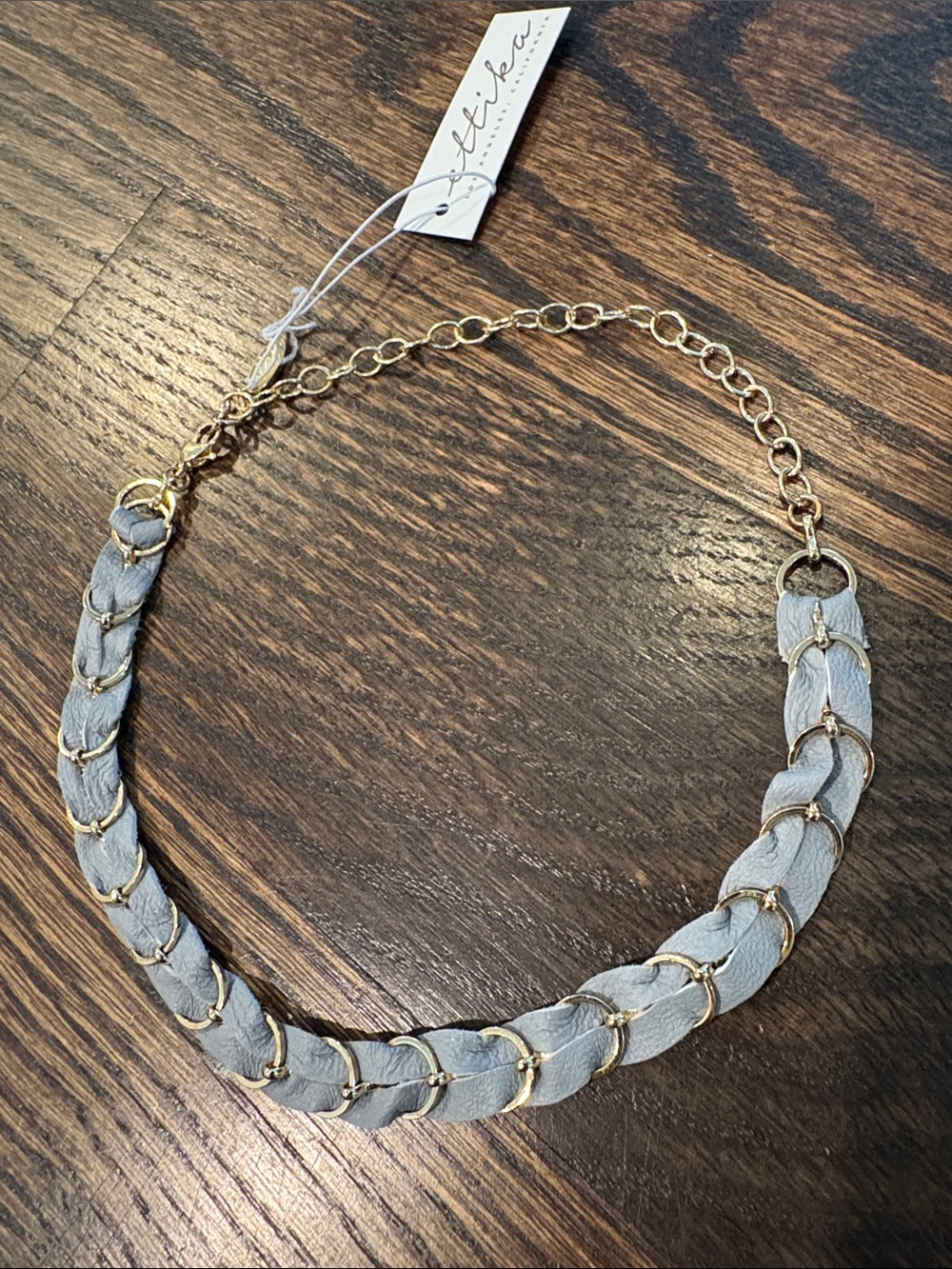 Ettika Punk Pony Grey Suede Braided Choker Necklace NWT